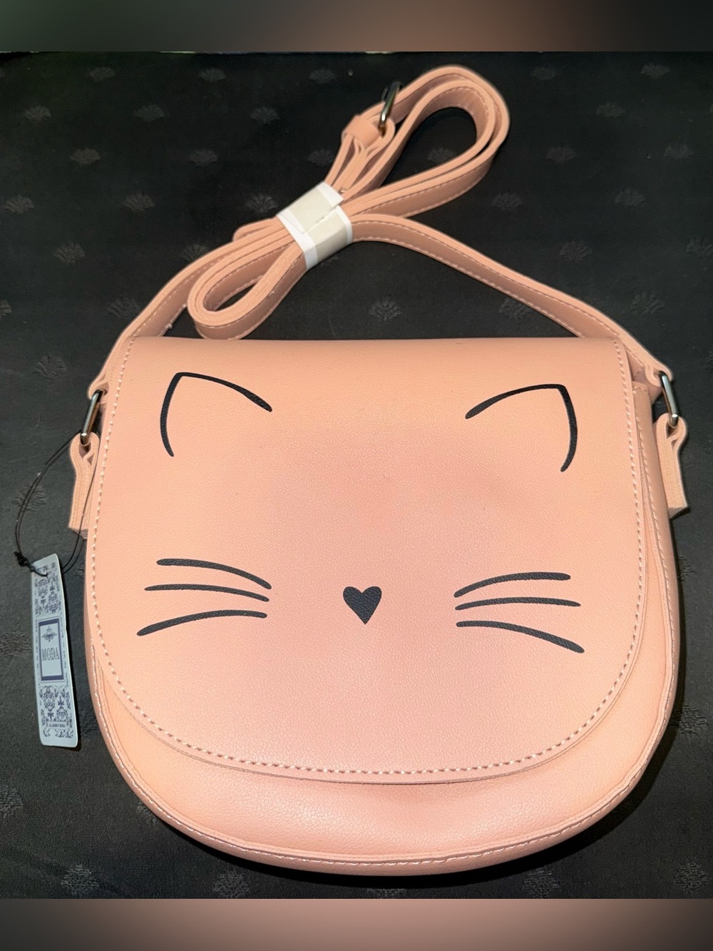 Peach Cat Face Crossbody Bag - Women's Cute Shoulder Purse